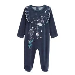 Pyjama bébé en velours Misscerise bleu