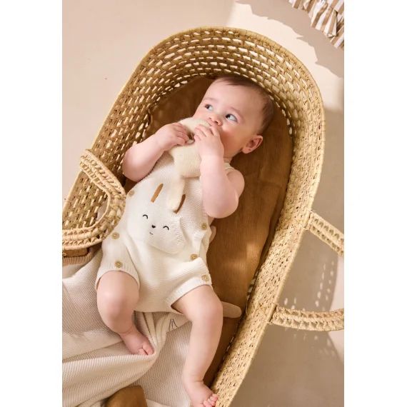 Salopette Bébé En Tricot Hello Baby Ecru