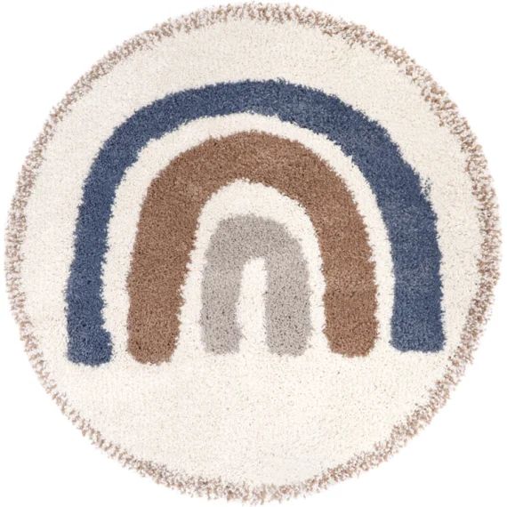 Tapis rond Bohemian rainbow Arc-en-ciel bleu (120 cm)