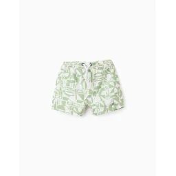 Short De Bain À Motif Vert Clair