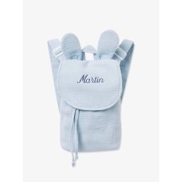 Sac à dos personnalisable en gaze de coton bleu