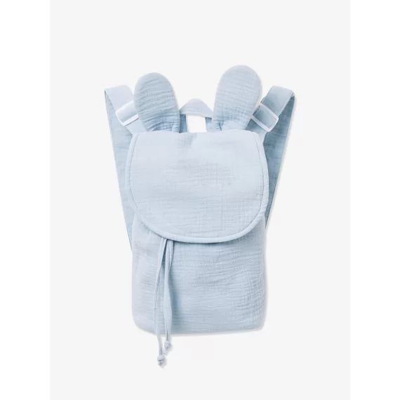 Sac à dos personnalisable en gaze de coton bleu