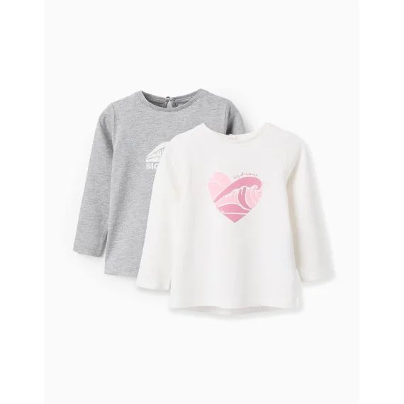 Pack 2 T-shirts À Manches Longues Blanc