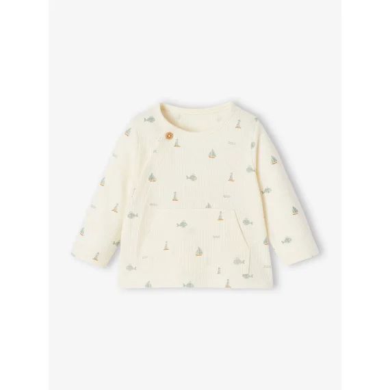 Sweat naissance à poche écru