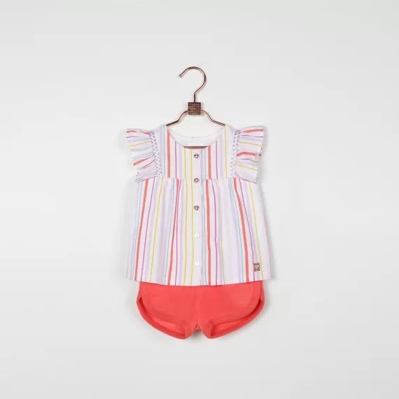 Blouse en coton rayé Fille Indéterminé