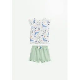Ensemble Enfant T-shirt Et Short En Gaze De Coton Tiana Ecru