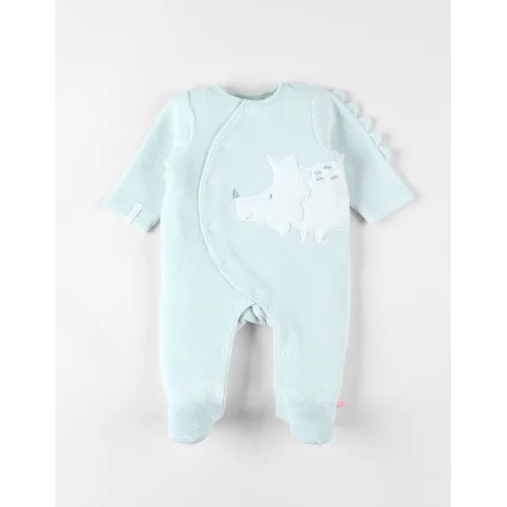 Pyjama En Velours Côtelé Rhinocéros Turquoise
