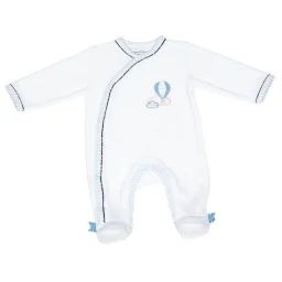 Pyjama bébé à  manches longues en velours blanc