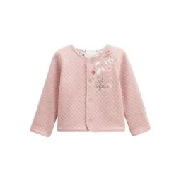 Gilet Bébé Réversible En Coton Matelassé Petit Safari Rose