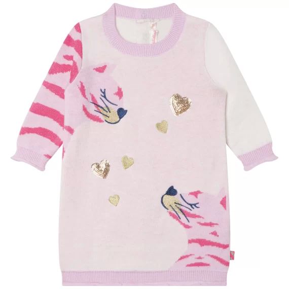 Robe en tricot à motifs Fille Beige