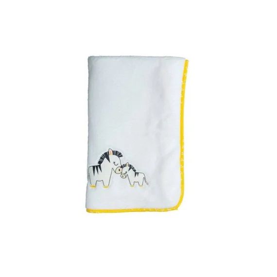 SAUTHON Couverture bYnbYn 75 x 100 cm Pluche et Pompon blanc