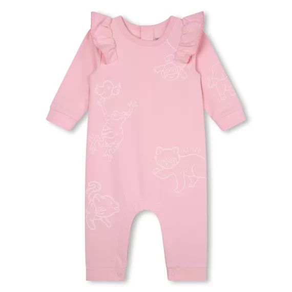 Combinaison en molleton gratté Fille Rose