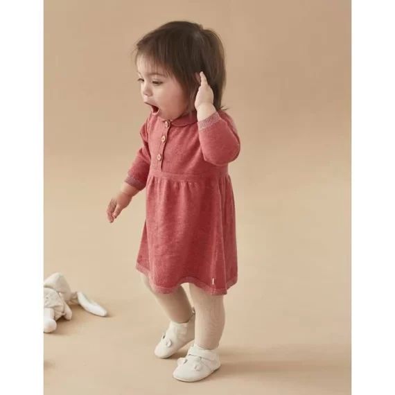 Robe en tricot rose