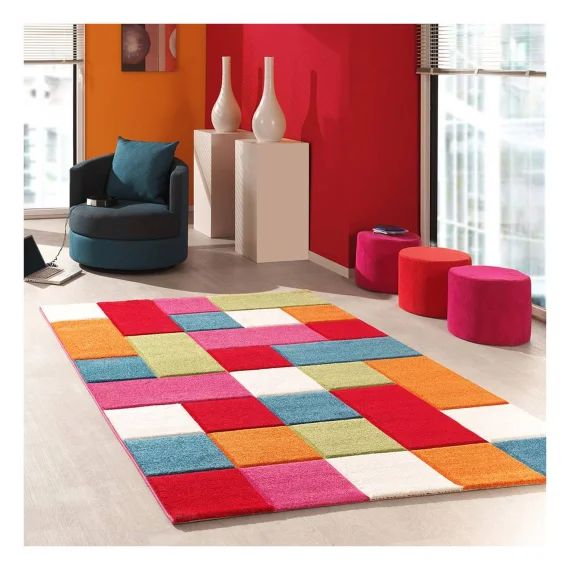 Tapis Chambre Tissé Motif Enfant Diakids Multicolore