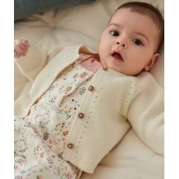 Cardigan bébé en tricot écru –  – Soldes