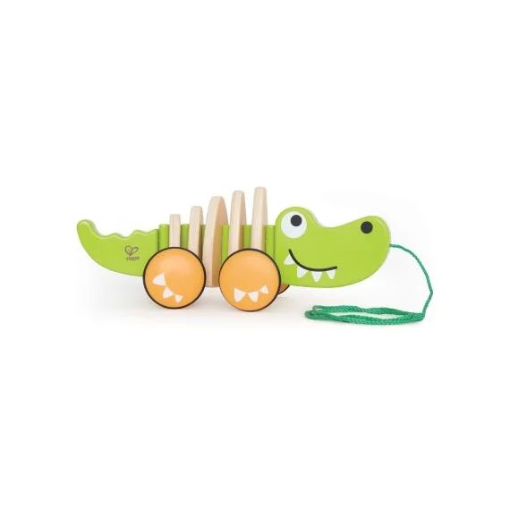 Jouet à tirer en bois crocodile