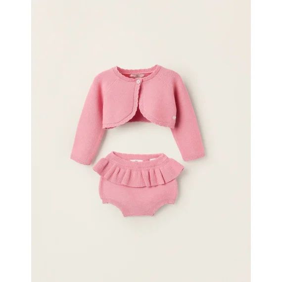 Boléro + Bloomer Avec Volants Rose Clair