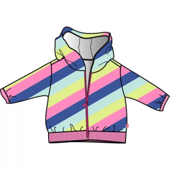 Sweat zippé à rayures Fille Indéterminé