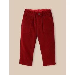 Pantalon En Velours Rouge Fonce