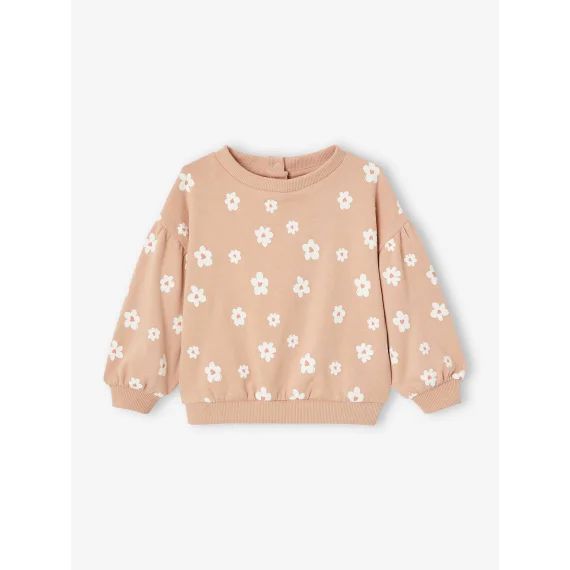 Sweat imprimé bébé en molleton blush