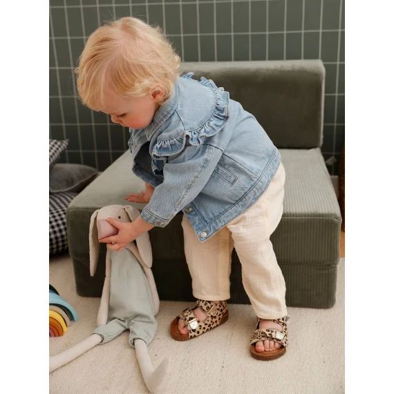 Veste volantée en denim bébé denim bleached