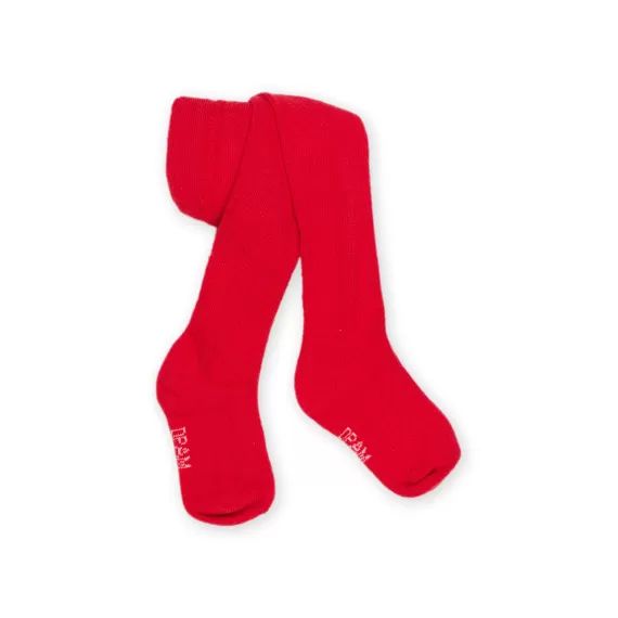 Collant En Maille Fantaisie – Rouge