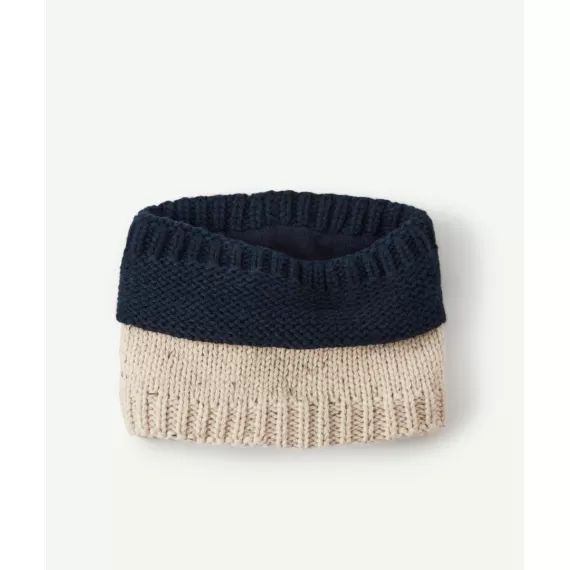 Snood gris et bleu marine en fibres recyclées bébé garçon –  – Soldes
