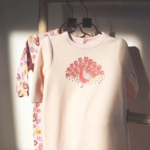Pyjama velours avec imprimé Fille Rose