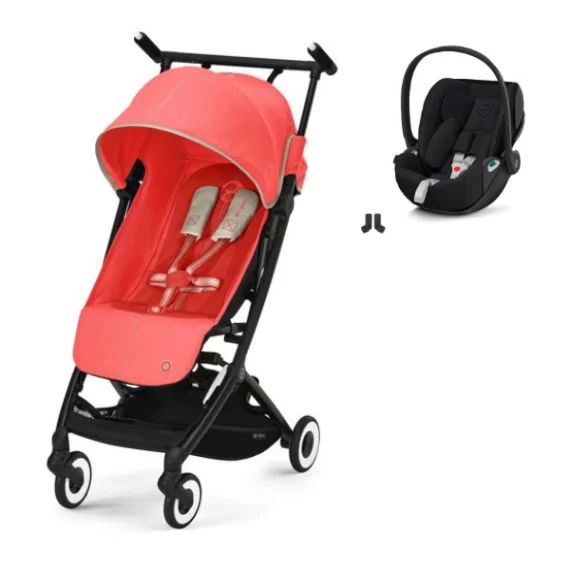 Poussette Cybex Libelle – Hibiscus Red + Coque Auto Cloud T i-Fix – Sepia Black (2023)
