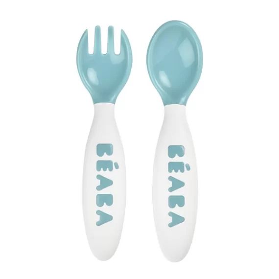 Set Couverts Ergonomiques Deuxième Age Béaba – Windy Blue
