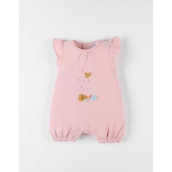 Combishort Lapin En Jersey Rose