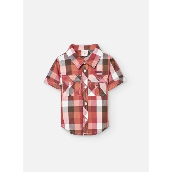Chemise En Popeline A Carreaux Rouge