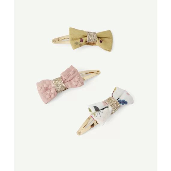 Lot de 3 barrettes noeuds bébé fille aux détails pailletés –  – Soldes