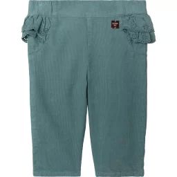 Pantalon en velours Fille Vert