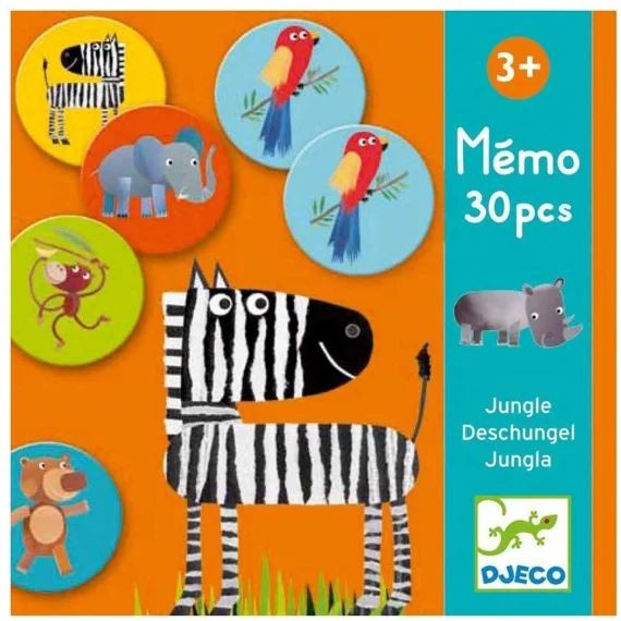 Jeux Éducatifs – Mémo Jungle, 30 Pièces Multicolore