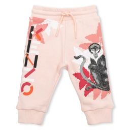 Pantalon de jogging en coton Fille Rose