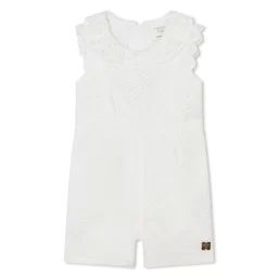 Combinaison courte en coton Fille Blanc
