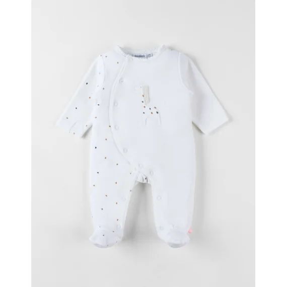 Pyjama En Velours Côtelé Girafe Blanc