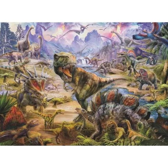 Puzzle Dinosaures géants – Ravensburger – 300 pièces XXL – Animaux – Vert – A partir de 9 ans vert