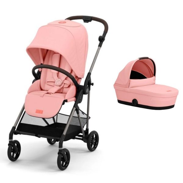 Poussette Cybex Melio 3 Châssis Bronze + Nacelle – Hibiscus Red (2023)