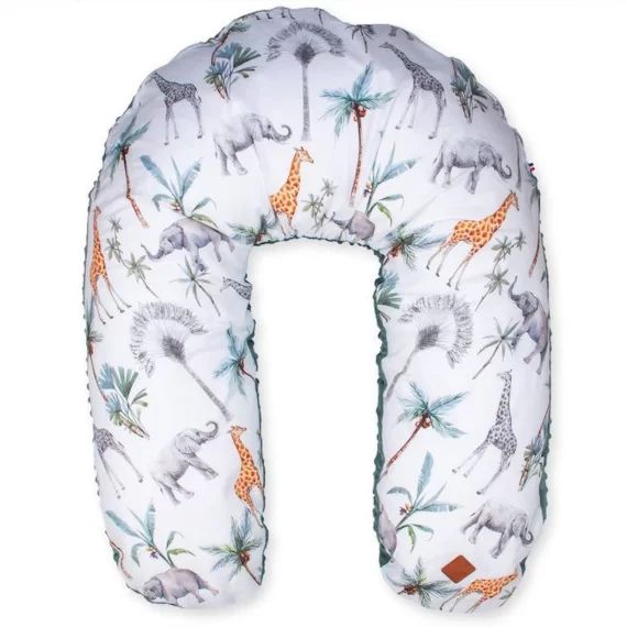 Housse Pour Coussin D&rsquo;allaitement En Minky – Safari Blanc
