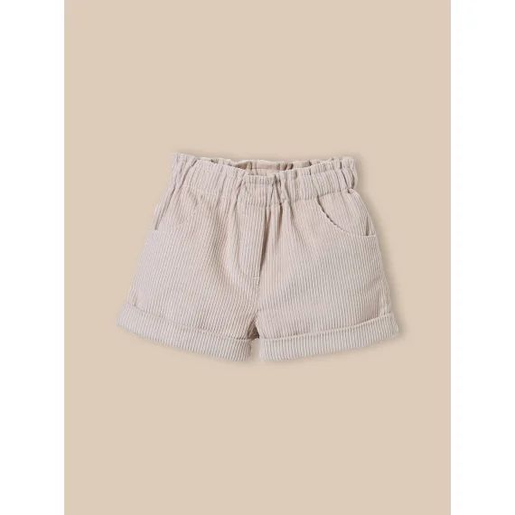 Short Paperbag En Velours Beige