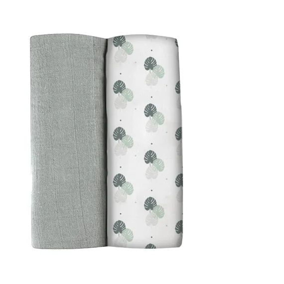 Lot De 2 Langes Xxl En Coton 120×120 Cm Imprimé Gris