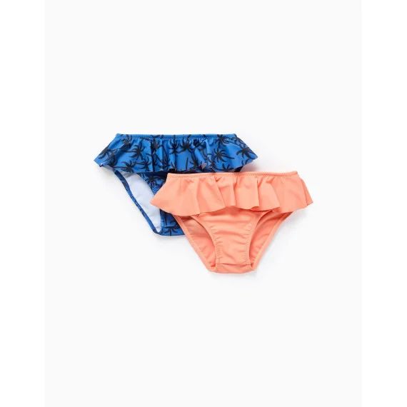 Pack 2 Bas De Bikini Avec Volants Bleu