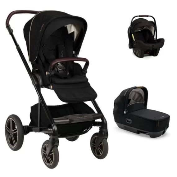 Poussette Nuna Mixx Next – Riveted + Nacelle Cari Next – Caviar + Coque Auto Pipa Next – Riveted