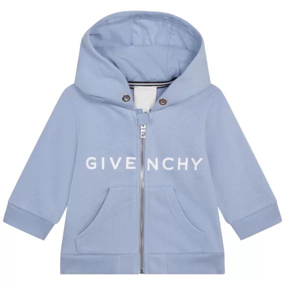 Sweat-shirt molleton à capuche Garçon Bleu
