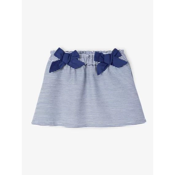 Jupe en tissu ottoman bébé ample bleu royal rayé