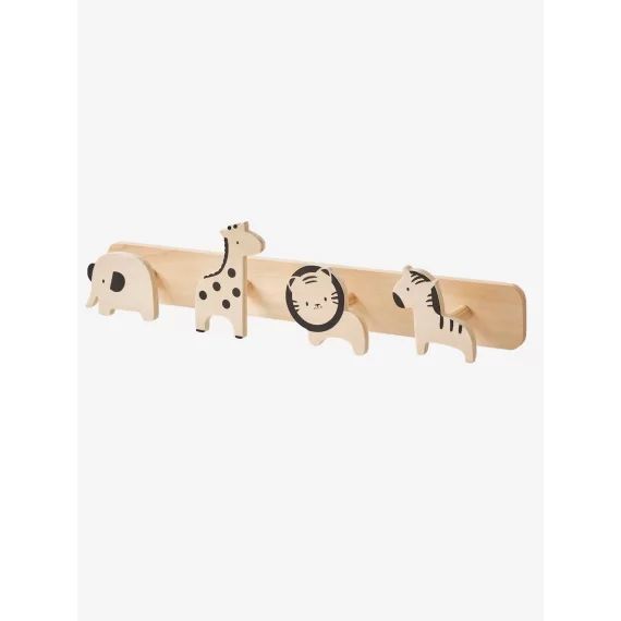 Porte-manteau avec patères animaux de la jungle bois