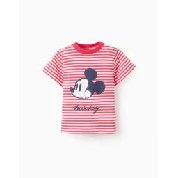 T-shirt Rayé Mickey Rouge