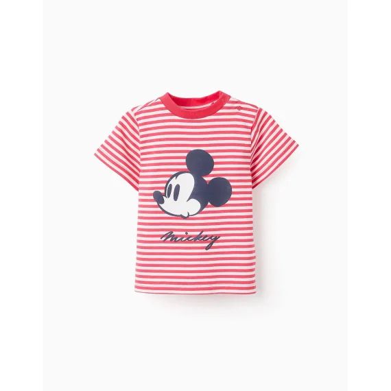 T-shirt Rayé Mickey Rouge
